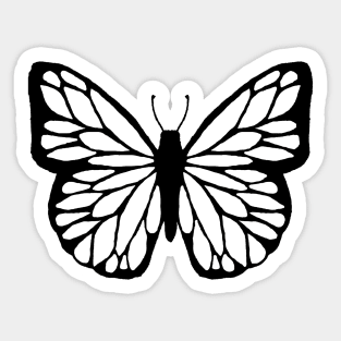 butterfly black and white Sticker